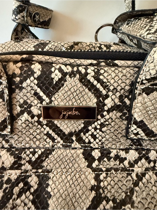 Ju-Ju-Be Snake Print Backpack in Neutral Beige and Black main image 6